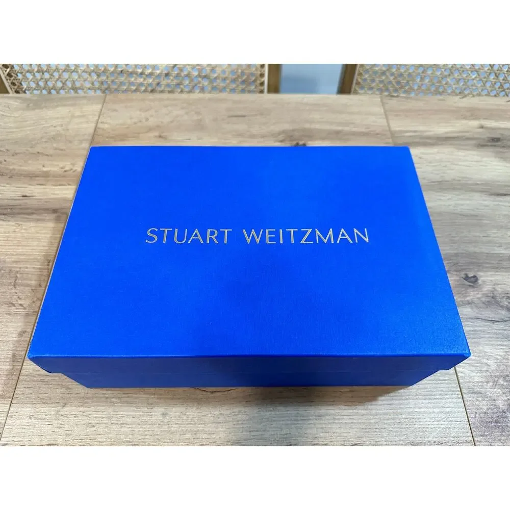 Stuart Weitzman Nearlynude Highshine Sandal Black Suede Sz 7 NIB Elegant Dressy